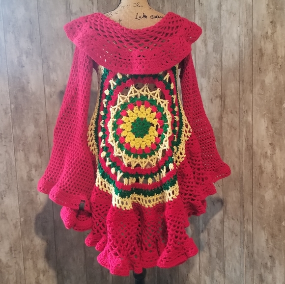 PIXIE DUSTER SWEATER HANDCRAFTED CROCHET - Picture 2 of 7